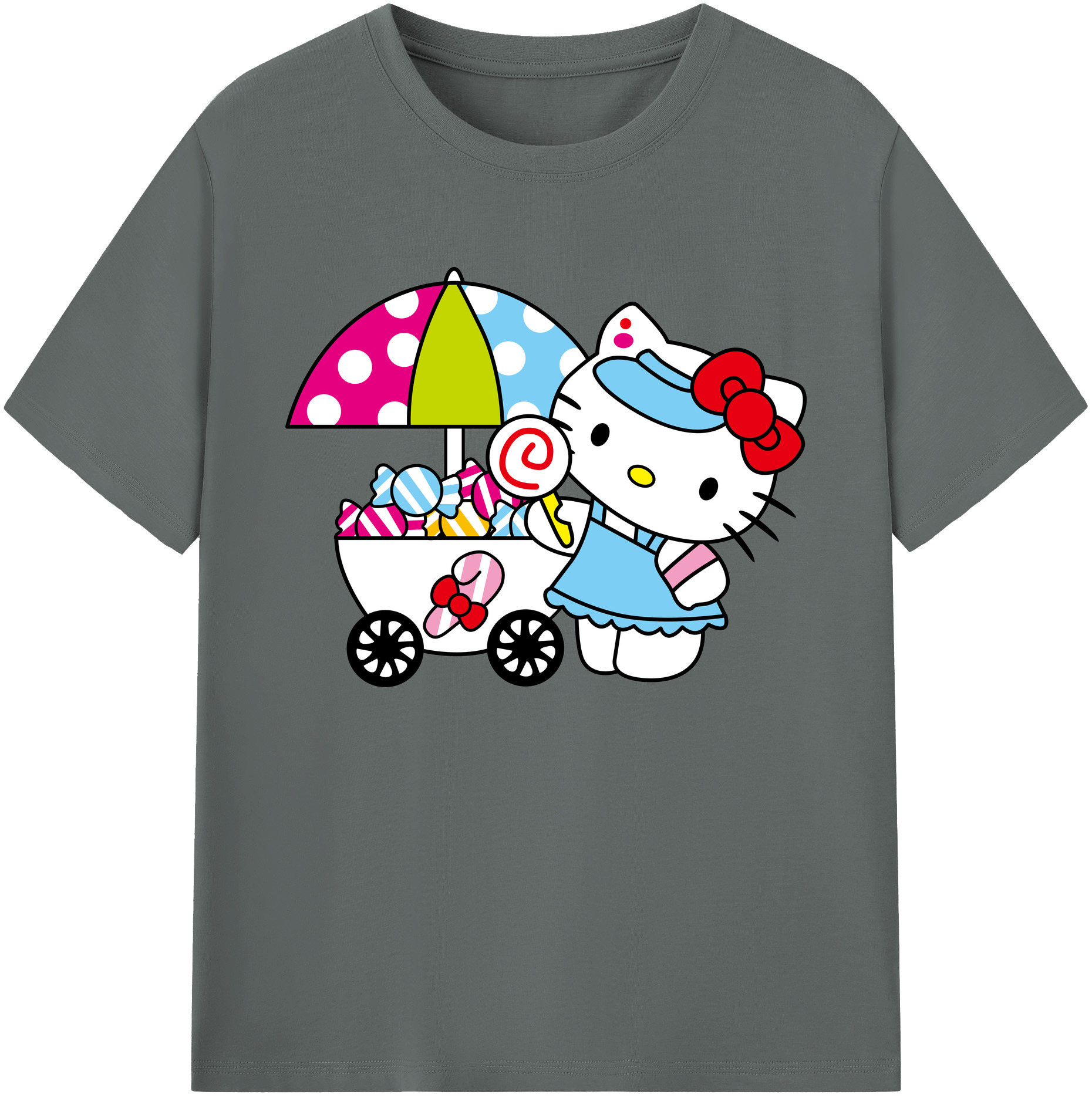（画像用） Hello Kitty ハローキティ 綿100％ メンズ半袖Tシャツ｜肌触りやわらか＆通気性